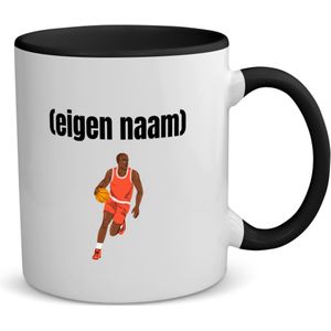 Akyol - basketbal man met eigen naam koffiemok - theemok - zwart - Basketbal - iemand die op basketbal zit - sport - bal - wedstrijdsport - verjaardag cadeau - kado - 350 ML inhoud