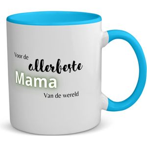 Akyol - voor de allerbeste mama van de wereld koffiemok - theemok - blauw - Mama - de beste moeder - moeder cadeautjes - moederdag - verjaardagscadeau - verjaardag - cadeau - geschenk - kado - gift - moeder artikelen - 350 ML inhoud