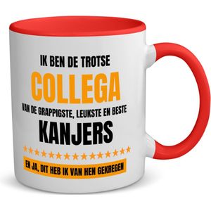 Akyol - trotse collega koffiemok - theemok - rood - Collega - een collega - werk - afscheidscadeau - verjaardagscadeau - kado - 350 ML inhoud