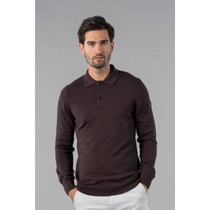 Presly and Sun Heren knitted polo-Brad-Asfalt