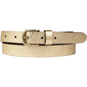 Petrol Industries Riem Dames - Broekriem - Met Slangenpatroon - Leer - Goud - 90 cm - M