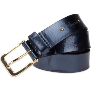 Legend Dames - Leren Riem - Metallic Blauw - 90 cm