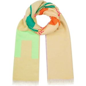 Sjaal-beige met neon letters LOVE- XXL /sjaal- nieuw - Trendy