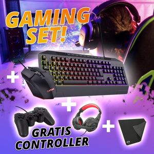 ScreenON Gaming Gear Set v1 - Gaming Muis & Toetsenbord + Gaming Headset + Gaming Mousepad & Game Controller