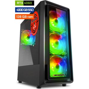 ScreenON - Game Computer / Gaming PC - Ryzen 7 - 4TB M.2 SSD - 128GB RAM - RTX 4060 - Game PC TX46282 - Windows 11