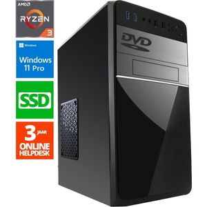 Office PC - Ryzen 3 - 512GB SSD - 16GB RAM - Radeon RX Vega 8 - WX28276 - Windows 11 - ScreenON - Allround Computer + WiFi & Bluetooth