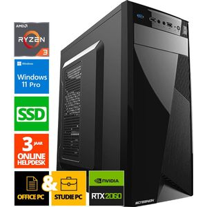 Office PC - Ryzen 3 - 512GB SSD - 128GB RAM - RTX 2060 Super - WX28351 - Windows 11 - ScreenON - Allround Computer + WiFi & Bluetooth