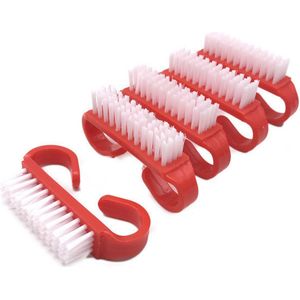 Nagelborstel - nagelborstel kunststof - Set van 3 - Rood