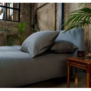 Kayori linnen dekbedovertrek Ine antraciet - 2-persoons 200x200/220cm + 2 slopen