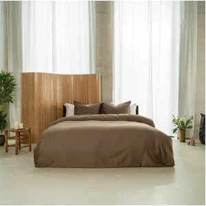 Kayori - Edo - Dekbedovertrek - Katoensatijn - Khaki - 140/200-220