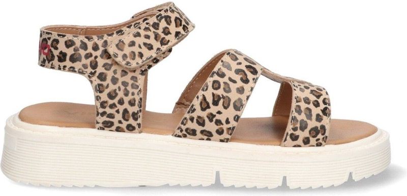 Vingino - Sandalen - Panterprint - Beige/Zwart - Leren