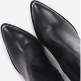 BRONX - Leren Enkellaarsjes - Zwart - Blokhak