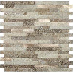 Zelfklevende Mozaïek Steenstrip - Taupe Beige Mix - Wandtegels