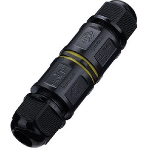 Kabelconnector - 3-polig - Zwart - Kunststof - IP68