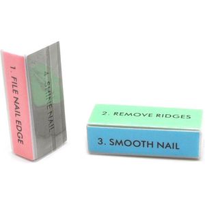 DW4Trading 4-zijdig Nagel Polijstblok - Kleurrijke Nagelvijl - 6x2,4x1,8 cm - 2 Stuks