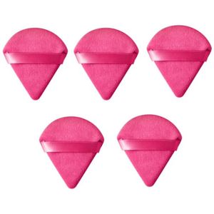 DW4Trading Driehoekige Fluwele Make-up Sponsjes Roze - Airbrush Blend - Set van 5 stuks