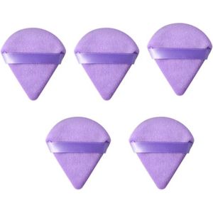 DW4Trading Driehoekige Fluwele Make-up Sponsjes Lila - Airbrush Blend - Set van 5 Stuks
