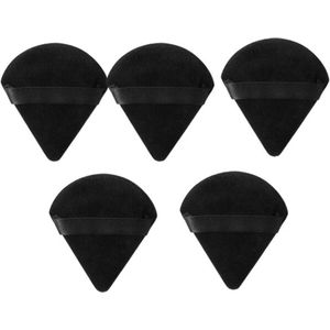 DW4Trading Driehoekige Fluwele Make-up Sponsjes Zwart - Airbrush Blend - Set van 5 stuks