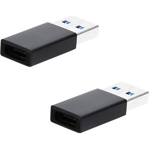 DW4Trading USB C 3.1 Female naar USB A 3.0 Male Adapter - Verloop - Zwart - 2 stuks