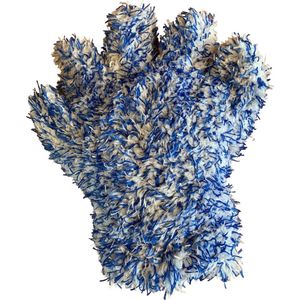 Extra zachte blauwe microvezel was handschoen met microvezel doek kant | Met vingers | Extra absorberend | Laat geen strepen achter | Voor het reinigen van het vuil van de lak | Auto wassen