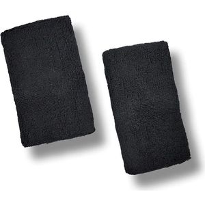 US Glove - Polsbanden - Zweetbanden - All-Sports - Diverse Kleuren - Katoen - 11 cm - Zwart