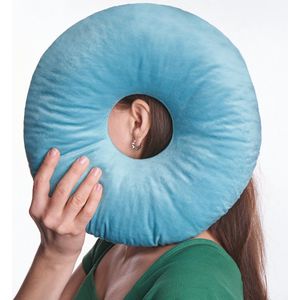 Piercing Kussen - Kussen Met Gat Voor Oor - Donut Kussen Piercing - Verstelbare Vulling - 29x29 cm - Blauw - Ringkussen