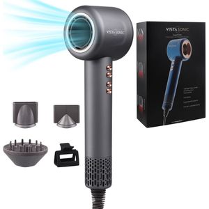 VistaSonic Super Föhn ® - Haardroger met Diffuser - Krullen - Fohn - Graphite Grey - Opzetstuk