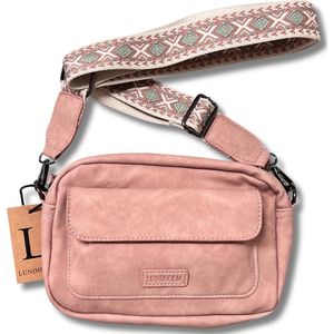 Lundholm tassen dames schoudertas dames crossbody tas roze - telefoontasje dames - cadeau voor haar - vrouwen cadeautjes tip - tassenriem dames bag strap | Scandinavisch design - Sandviken serie
