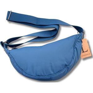 Lundholm heuptasje dames blauw banana bag - crossbody tasje festival - cadeau voor vriendin - Fanny pack jeans blauw