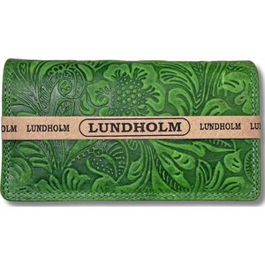Lundholm portemonnee dames overslag met bloemenpatroon RFID safe - Leren portefeuille dames met anti-skim bescherming - vrouwen cadeautjes overslagportemonnee dames Groen
