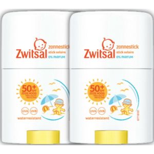 Zwitsal Zonnestick SPF 50+ - 0% parfum - Waterresistent - 2 x 25g - Zonnebrand Stick - Stick Solaire
