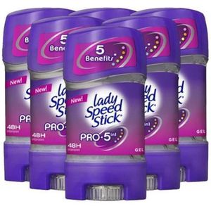 Lady Speed Stick Pro 5 in 1 Deodorant Stick Gel - Ultieme Frisheid - Voel Je Energiek en Zelfverzekerd - 6 x 65g