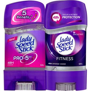 Lady Speed Stick Pro 5 & Fitness Deodorant Gel Stick - Ultieme Bescherming voor Actieve Vrouwen - 2 x 65g