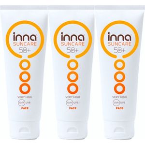 Inna Suncare Zonnebrand Creme Gezicht SPF 50 - Huidvriendelijke Zonnebrandcrème voor Zwangere Vrouwen - Zonnecrème - 3 x 50 ml