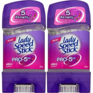 Lady Speed Stick Pro 5 in 1 Deodorant Gel - Onweerstaanbare Frisheid - Jouw Deodorant tot Onbevreesde Zelfverzekerdheid - 2 x 65g