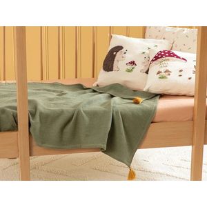 English Home Gebreid Babydeken -Ledikant deken- Wiegdeken - 80x120 cm - Groen