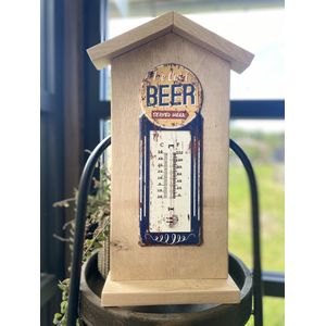 Weerstation staand - thermometer beer/bier - vaderdag