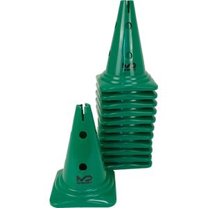 MDsport - Multifunctionele afbakenkegel groen - 30 cm - Set van 12 - Multifunctionele pion - Pion