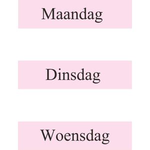 Magneten dagen van de week - Maandag t/m zondag - 7 stuks - Roze