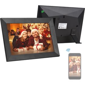 Digitale fotolijst - 10 inch - Met Wifi - Roteert Automatisch - Geschikt Voor Aan De Muur - Met Standaard - Touch Screen - Oplaadbaar