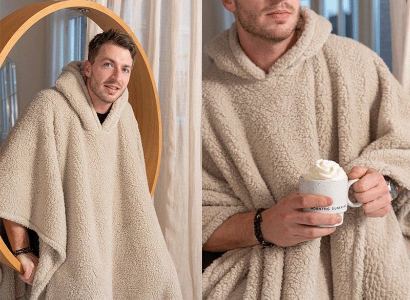 JENS Living Teddy Deken - Hoodie - Unisex - Taupe