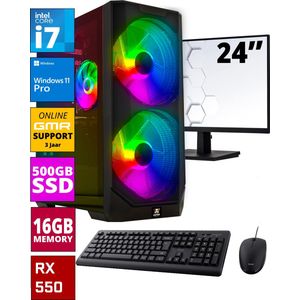 GMR Power Gaming PC SET 24"" | Ryzen 7 | 16 GB RAM | 1000 GB SSD | Graphics RX 580 | Windows 11 Pro