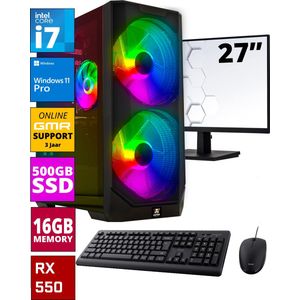 GMR Power Gaming PC SET 27"" | Ryzen 7 | 16 GB RAM | 1000 GB SSD | Graphics RX 580 | Windows 11 Pro
