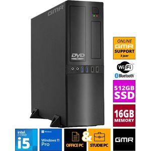 Intel Compleet Desktop PC | Intel Core i5 | 16 GB RAM | 512GB SSD | DVD+RW | Windows 11 Pro | Business Office Multimedia Computer