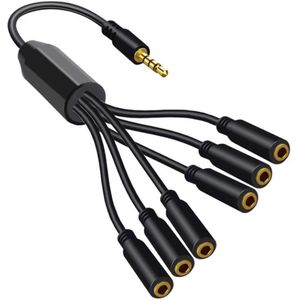 Premium Hoofdtelefoon Splitter, Verdeel Adapter Plug Van 1x 3 Mm Naar 2x 35 Mm Jack