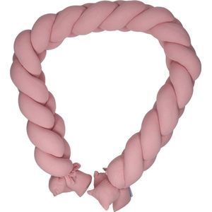 MamaLoes Soft Cotton Licht Roze 210 cm Braided Bedbumper ML020506