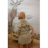 MamaLoes - Badjas - Stone Green - 100% Katoen - Design met Beer
