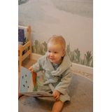 MamaLoes - Badjas - Stone Green - 100% Katoen - Design met Beer