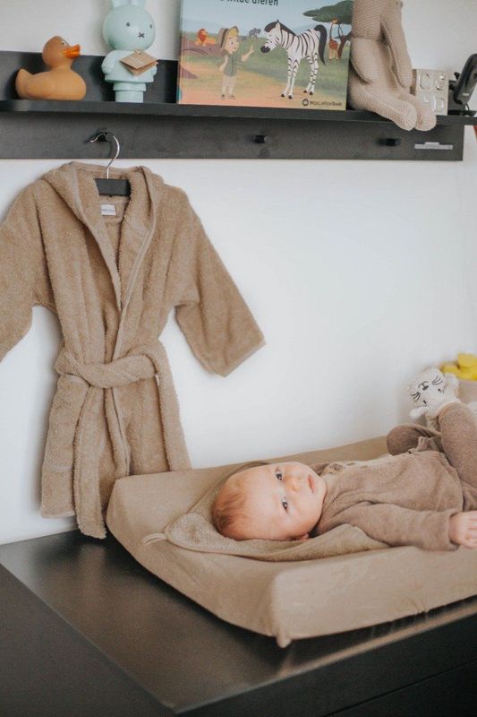 MamaLoes - Badstof Badjas - Chocolade Bruin - 100% Katoen