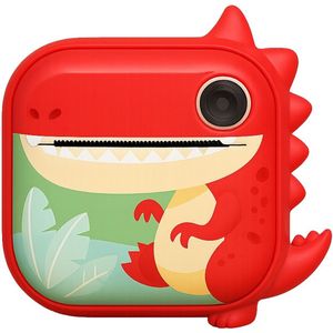 Eco Toys - Dino Digitale Kindercamera - Rood - Thermisch Papier - 12 Megapixel
